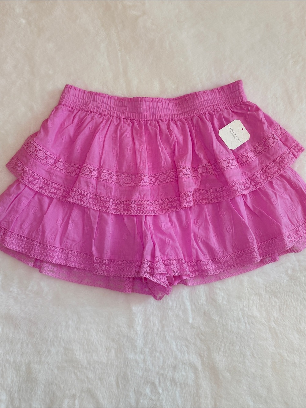 Altar'd State Hot Pink Tiered Shorts